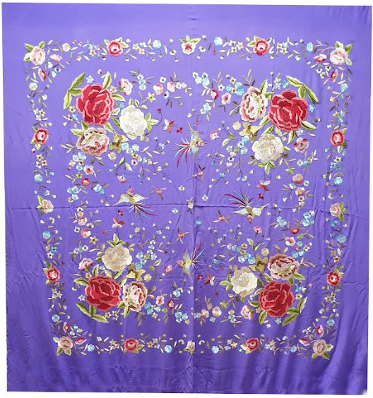 Handmade Manila Embroidered Shawl. Natural Silk. Ref.1011176NMRDCLS 404.959€ #500351011176NMRDCLS